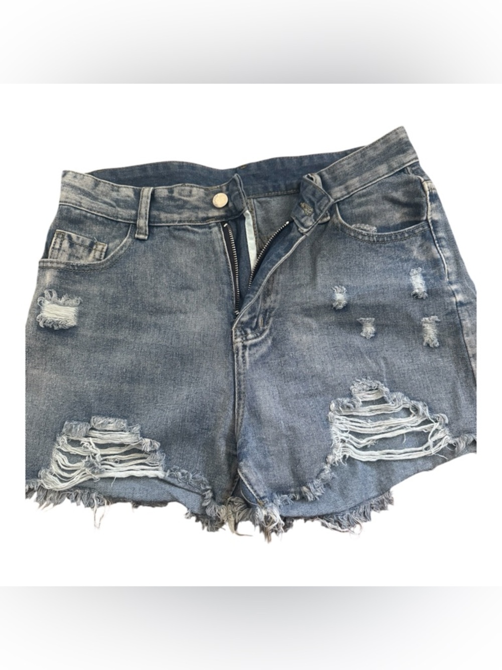 Source Unknown Distressed Denim Jean Shorts - Blue